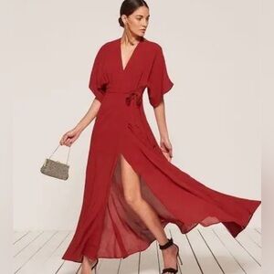 Reformation Winslow Dress In Red